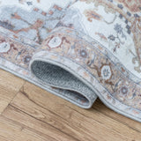 Elowen Ornate Large Medallion Border Non-slip Machine-washable Area Rug