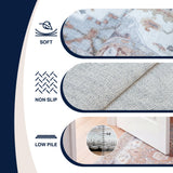 Elowen Ornate Large Medallion Border Non-slip Machine-washable Area Rug
