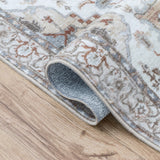 Elowen Ornate Large Medallion Border Non-slip Machine-washable Area Rug