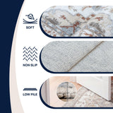Elowen Ornate Large Medallion Border Non-slip Machine-washable Area Rug