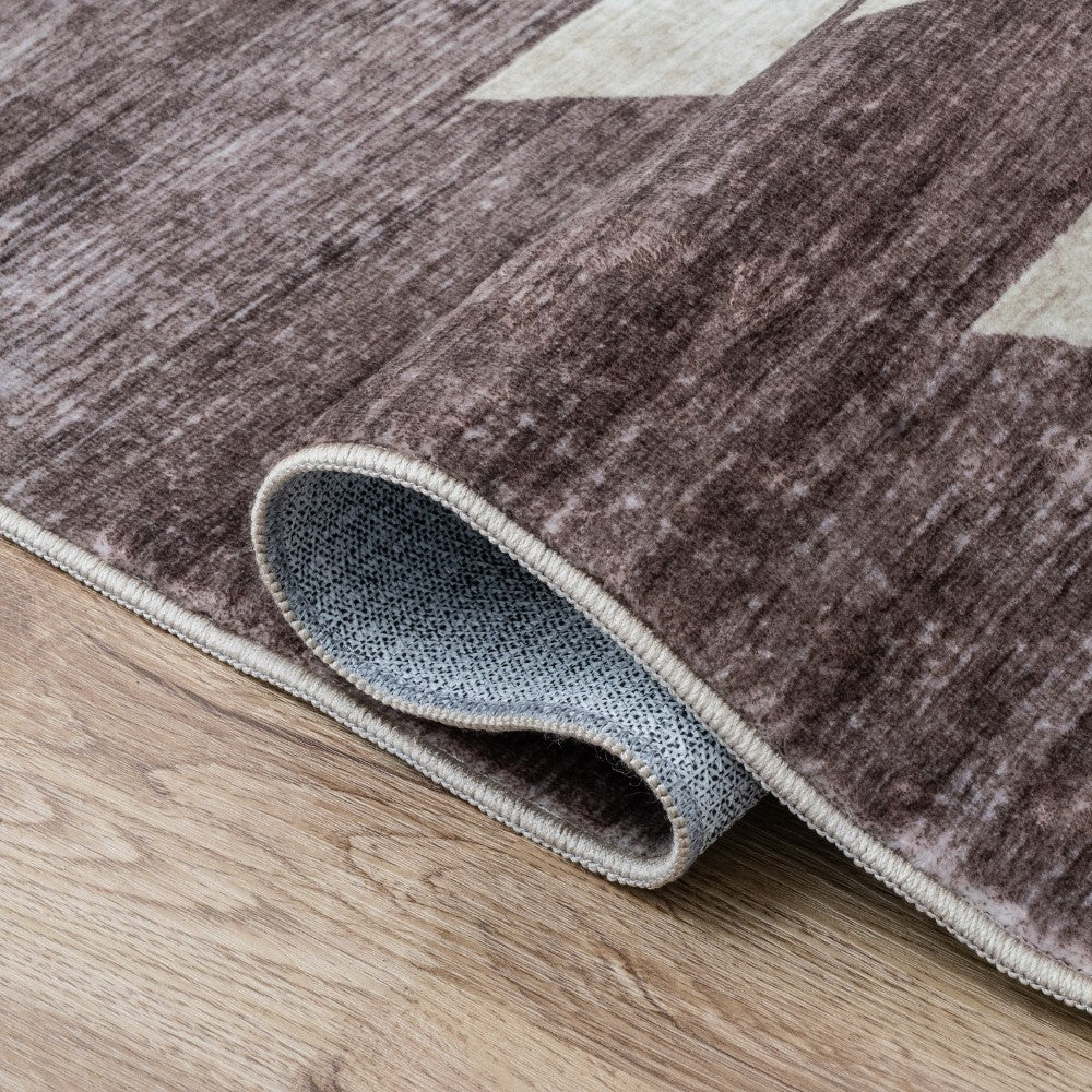 Norvale Minimalist Geometric Totem Non-slip Machine-washable Area Rug