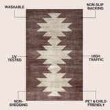 Norvale Minimalist Geometric Totem Non-slip Machine-washable Area Rug