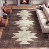 Norvale Minimalist Geometric Totem Non-slip Machine-washable Area Rug