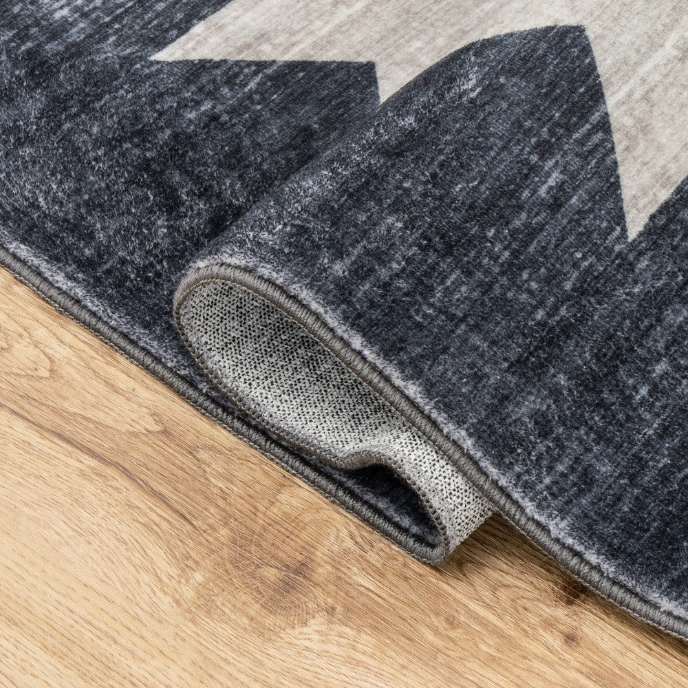 Norvale Minimalist Geometric Totem Non-slip Machine-washable Area Rug