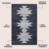 Norvale Minimalist Geometric Totem Non-slip Machine-washable Area Rug