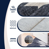 Norvale Minimalist Geometric Totem Non-slip Machine-washable Area Rug