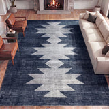 Norvale Minimalist Geometric Totem Non-slip Machine-washable Area Rug