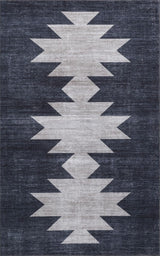 Norvale Minimalist Geometric Totem Non-slip Machine-washable Area Rug