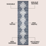 Norvale Minimalist Geometric Totem Non-slip Machine-washable Area Rug