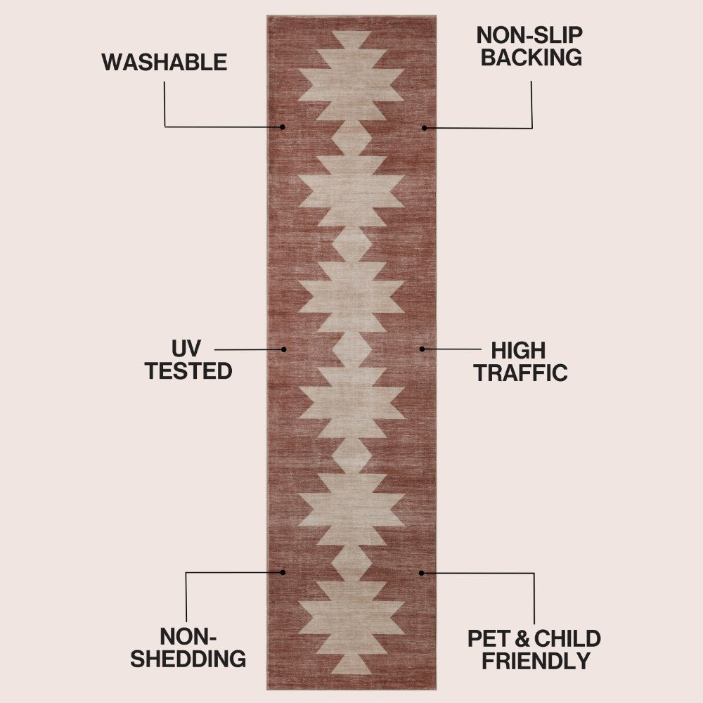 Norvale Minimalist Geometric Totem Non-slip Machine-washable Area Rug