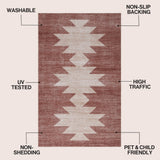 Norvale Minimalist Geometric Totem Non-slip Machine-washable Area Rug