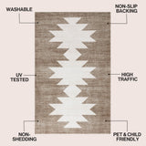 Norvale Minimalist Geometric Totem Non-slip Machine-washable Area Rug