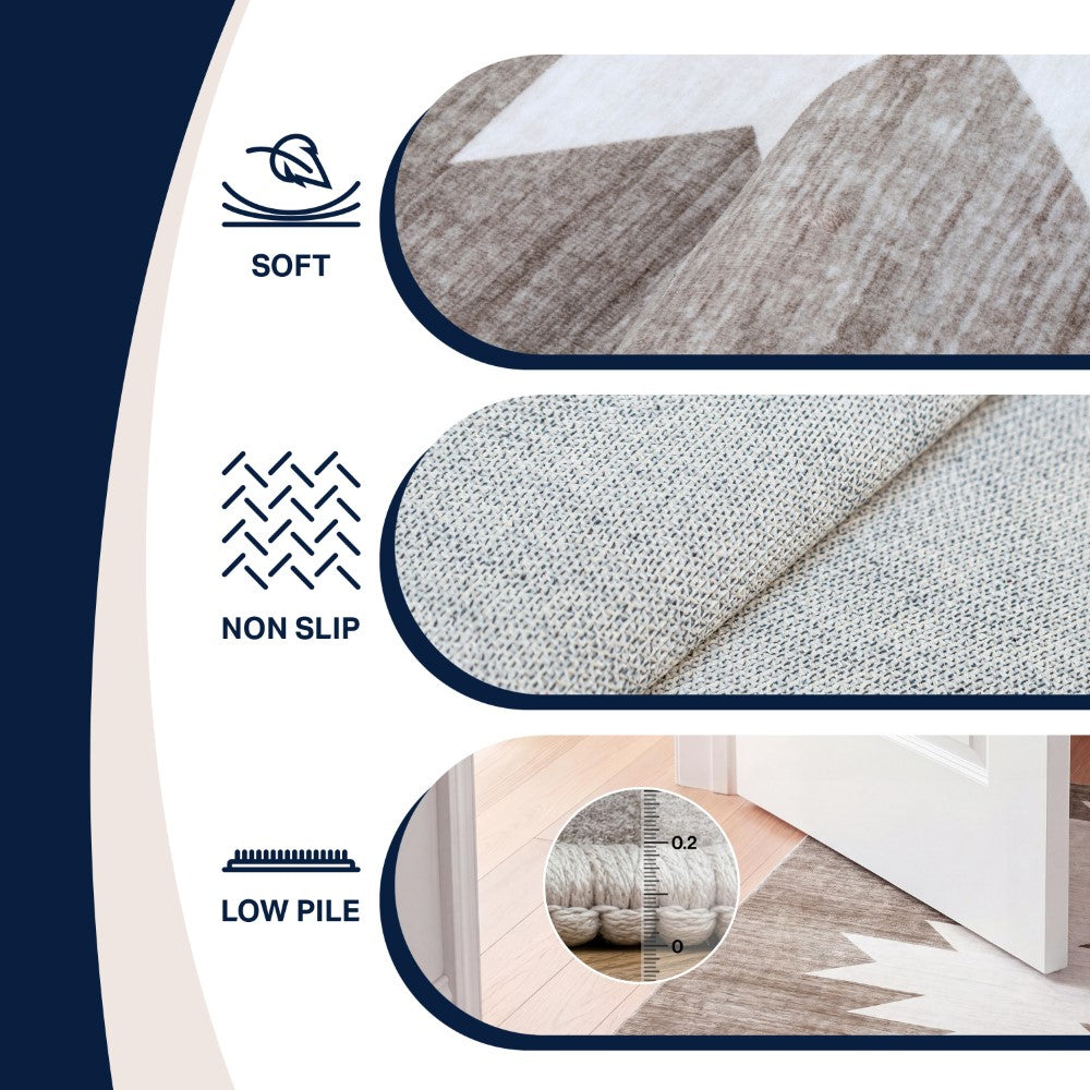 Norvale Minimalist Geometric Totem Non-slip Machine-washable Area Rug