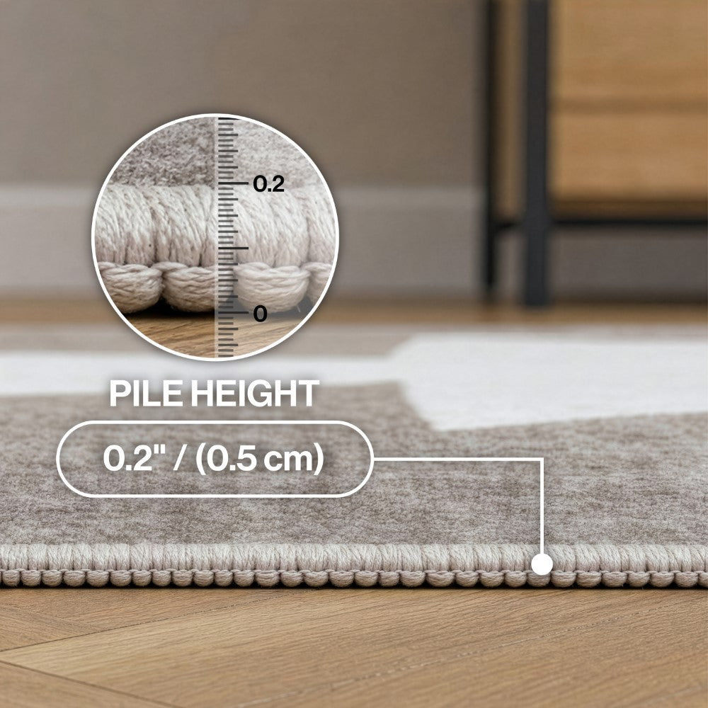 Norvale Minimalist Geometric Totem Non-slip Machine-washable Area Rug