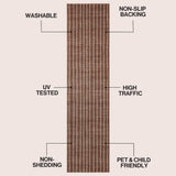 Mirelle Distressed Ticking Stripe Non-slip Machine-washable Area Rug