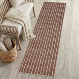 Mirelle Distressed Ticking Stripe Non-slip Machine-washable Area Rug