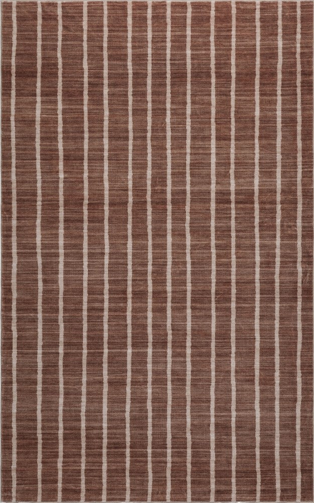 Mirelle Distressed Ticking Stripe Non-slip Machine-washable Area Rug