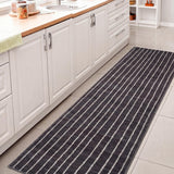 Mirelle Distressed Ticking Stripe Non-slip Machine-washable Area Rug