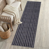 Mirelle Distressed Ticking Stripe Non-slip Machine-washable Area Rug