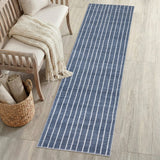 Mirelle Distressed Ticking Stripe Non-slip Machine-washable Area Rug