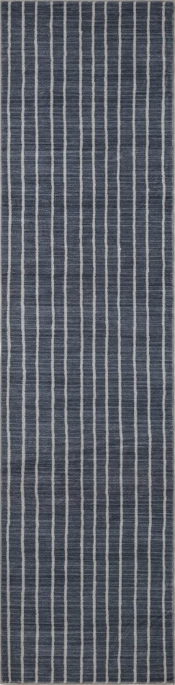 Mirelle Distressed Ticking Stripe Non-slip Machine-washable Area Rug