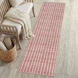 Mirelle Distressed Ticking Stripe Non-slip Machine-washable Area Rug