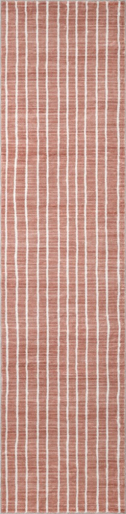 Mirelle Distressed Ticking Stripe Non-slip Machine-washable Area Rug
