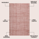 Mirelle Distressed Ticking Stripe Non-slip Machine-washable Area Rug