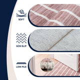 Mirelle Distressed Ticking Stripe Non-slip Machine-washable Area Rug