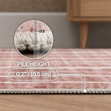 Mirelle Distressed Ticking Stripe Non-slip Machine-washable Area Rug
