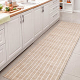 Mirelle Distressed Ticking Stripe Non-slip Machine-washable Area Rug