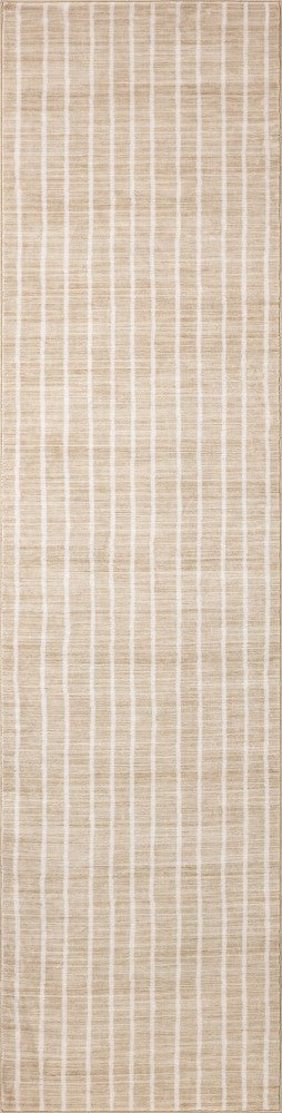 Mirelle Distressed Ticking Stripe Non-slip Machine-washable Area Rug
