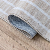 Mirelle Distressed Ticking Stripe Non-slip Machine-washable Area Rug