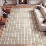 Mirelle Distressed Ticking Stripe Non-slip Machine-washable Area Rug