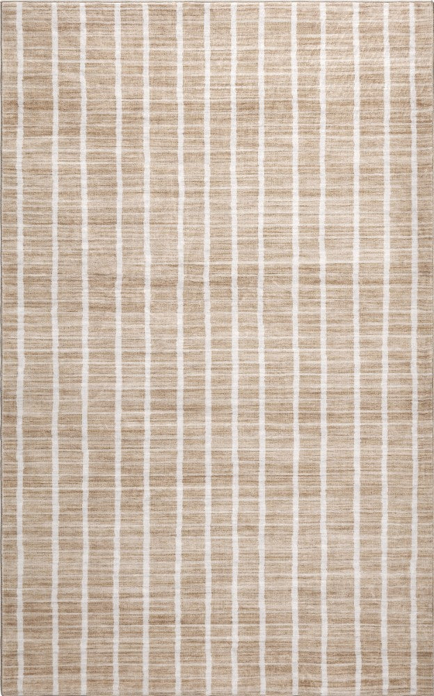 Mirelle Distressed Ticking Stripe Non-slip Machine-washable Area Rug