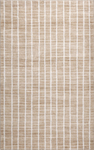 Mirelle Distressed Ticking Stripe Non-slip Machine-washable Area Rug