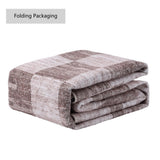Terra Distressed Checkerboard Stripe Border Non-slip Machine-washable Area Rug
