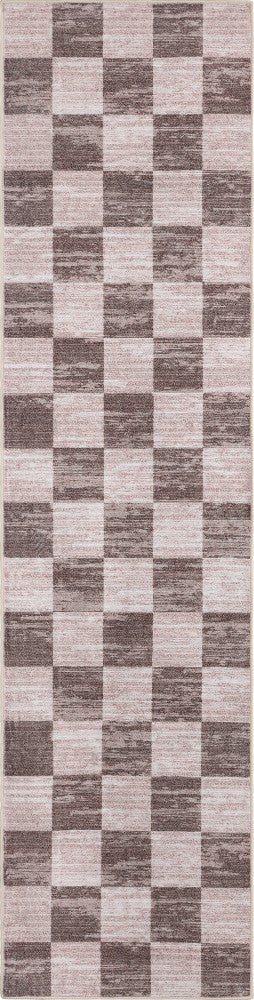 Sierra Distressed Checkerboard Non-slip Machine-washable Area Rug
