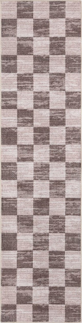 Sierra Distressed Checkerboard Non-slip Machine-washable Area Rug