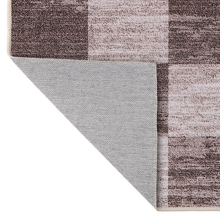 Sierra Distressed Checkerboard Non-slip Machine-washable Area Rug