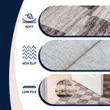 Sierra Distressed Checkerboard Non-slip Machine-washable Area Rug