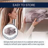 Sierra Distressed Checkerboard Non-slip Machine-washable Area Rug