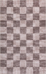 Sierra Distressed Checkerboard Non-slip Machine-washable Area Rug