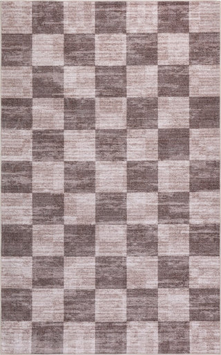 Sierra Distressed Checkerboard Non-slip Machine-washable Area Rug