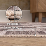Sierra Distressed Checkerboard Non-slip Machine-washable Area Rug