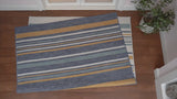 Remat Classic Coastal Ticking Stripe Reversible Machine-Washable Indoor/Outdoor Area Rug
