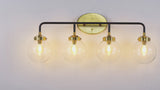 Iris Brass Vanity Wall Sconce Clear