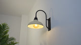 Carson 12.25" Farmhouse Industrial Indoor/Outdoor Iron LED Gooseneck Arm Outdoor Sconce