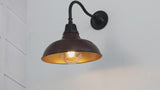 Flynix 12.25" Farmhouse Industrial Indoor/Outdoor Iron LED Gooseneck Arm Outdoor Sconce
