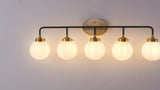 Iris Brass Vanity Wall Sconce Frosted